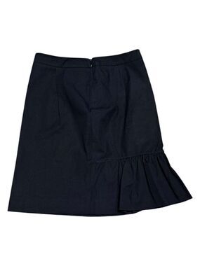 PRADA Vintage Knee-Length Black Ruffle Luxury Designer Skirt Size 4 / Small